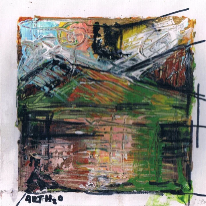 Click to view in high resolution Green and Pink Sunset Marsh Scene