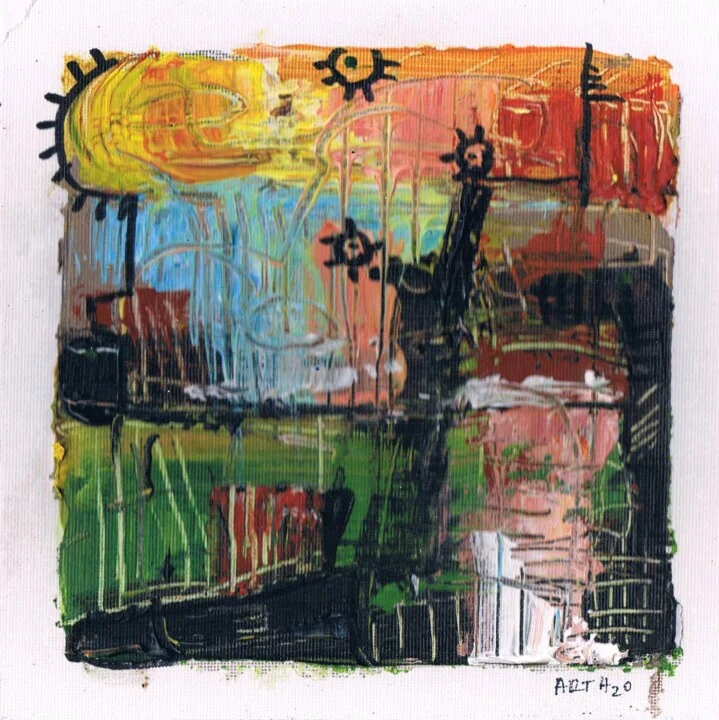 Click to view in high resolution Rural Landscape with City Silhouette