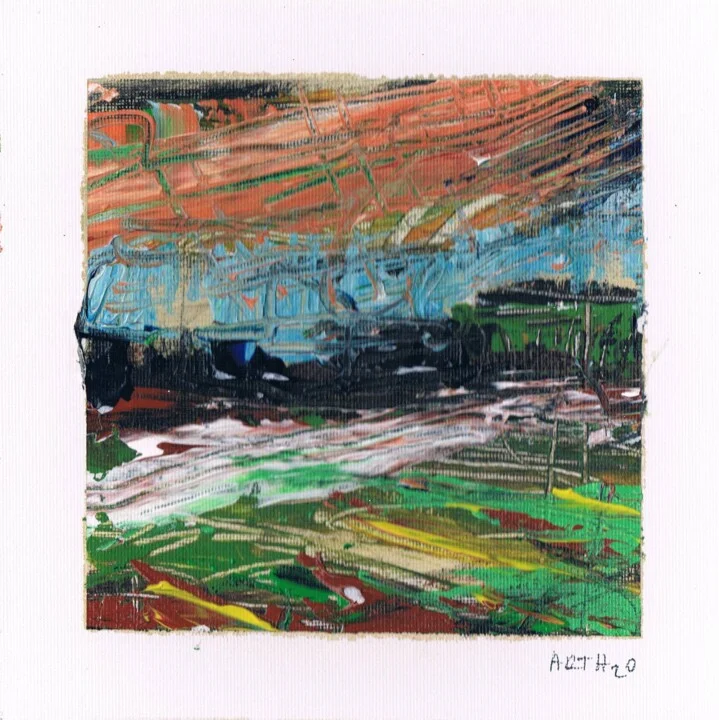 Click to view in high resolution Ochre and Cerulean Bog Landscape