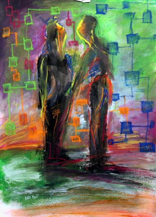 Click to view in high resolution Networked Hues of Abstract Connection