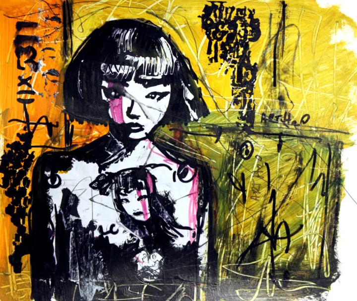 Click to view in high resolution Yellow and Ink Inner Portrait