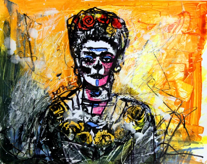 Click to view in high resolution Vibrant Calavera Portrait for Día de Muertos