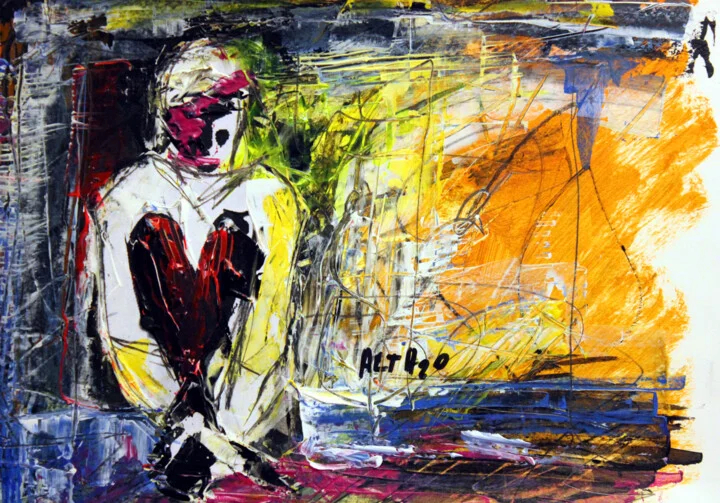 Click to view in high resolution Emotional Abstract in Yellow and Red