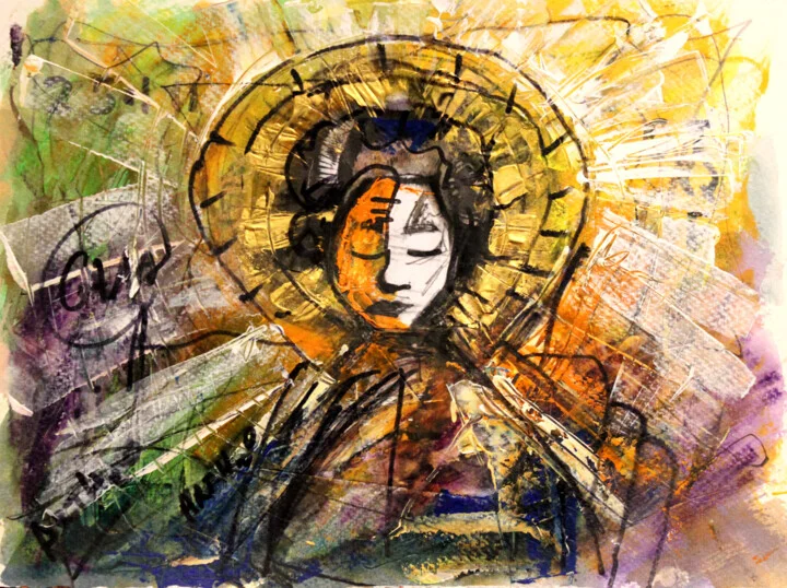 Click to view in high resolution Japanese Woman in Abstract Colors