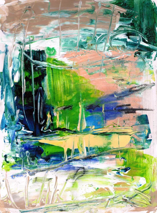 Click to view in high resolution Misty Calm in Emerald and Peach