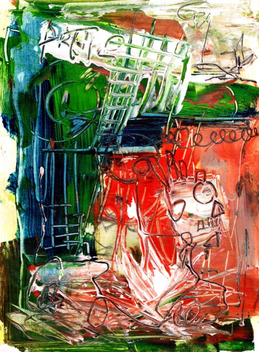 Click to view in high resolution Red and Green Industrial Abstract