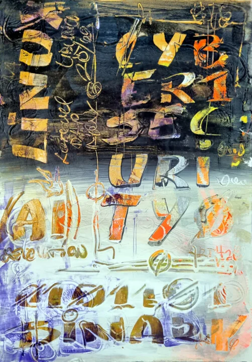 Click to view in high resolution Neon Orange Cybersecurity Text