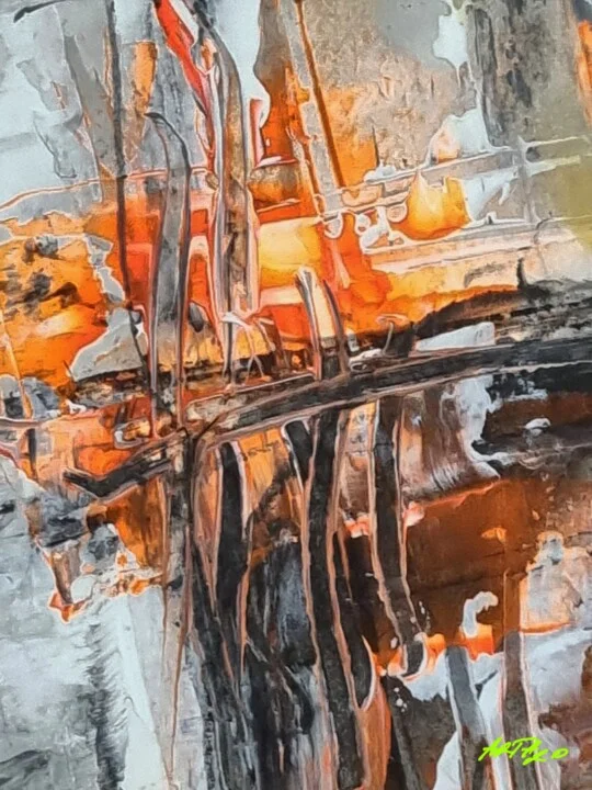 Click to view in high resolution Abstract Structures in Orange and Grey