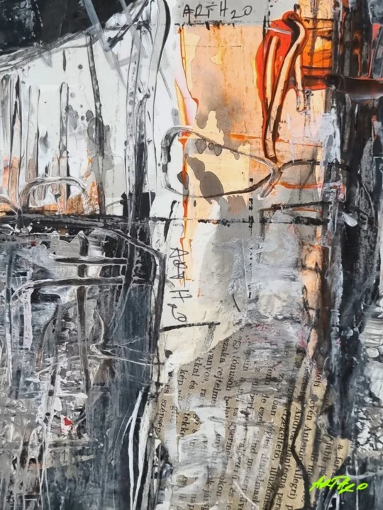 Click to view in high resolution Abstract Narrative in Black and Orange