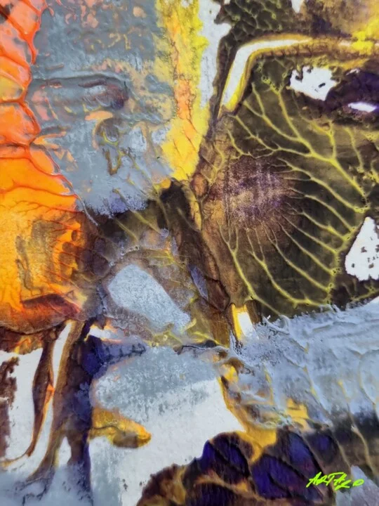 Click to view in high resolution Dynamic Orange and Grey Nebula Abstract