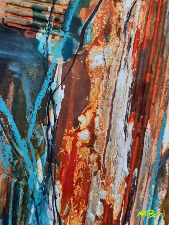 Click to view in high resolution Blue and Orange Flowing Texture