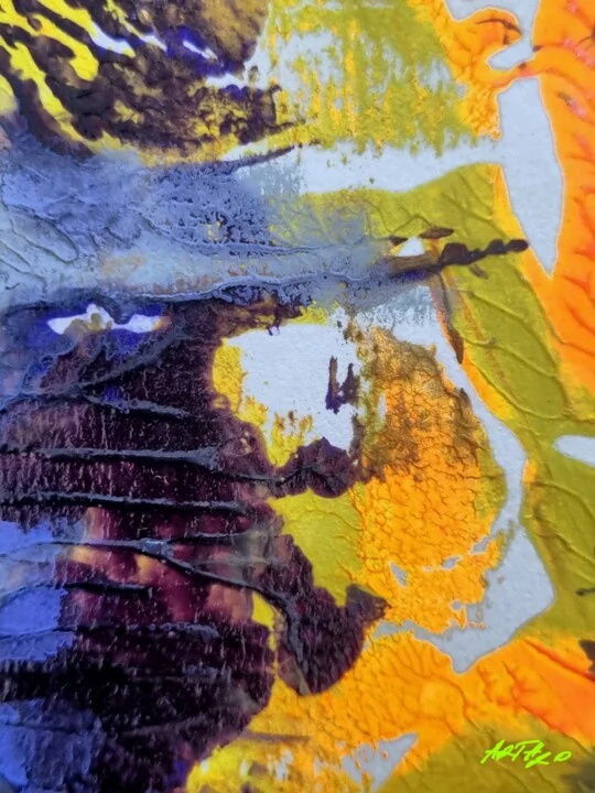 Click to view in high resolution Vibrant Yellow and Blue Abstract Swirls