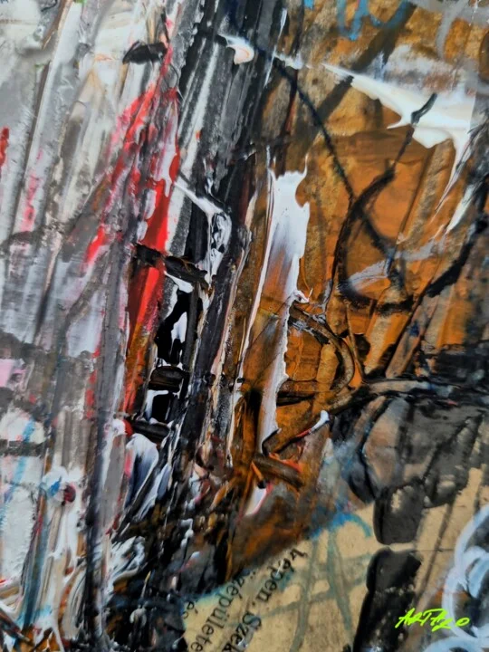 Click to view in high resolution Earth Tones and Red Abstract Expression