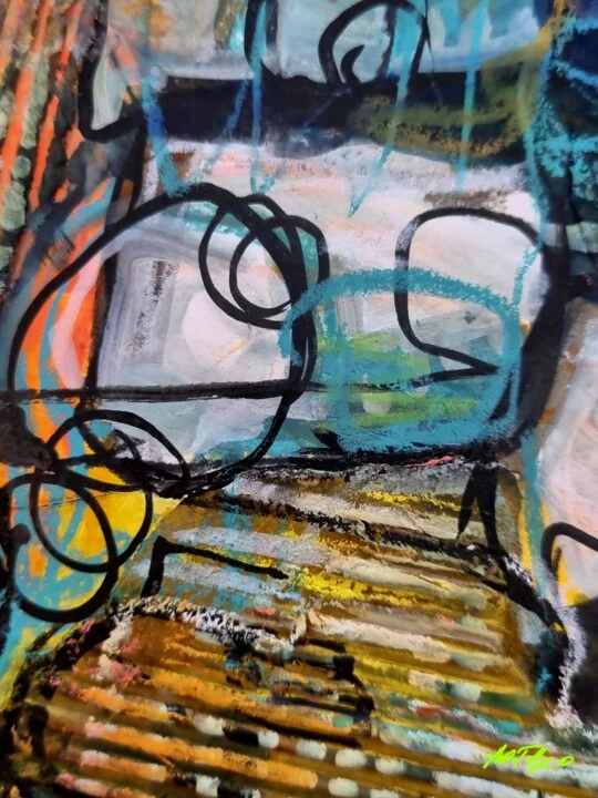 Click to view in high resolution Vibrant Orange and Teal Interplay