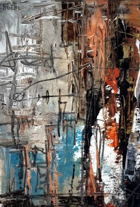 Click to view in high resolution Urban Cityscape in Grey and Aqua