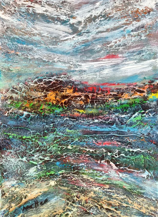 Click to view in high resolution October's Hues, Irish Seascape in Blues and Oranges