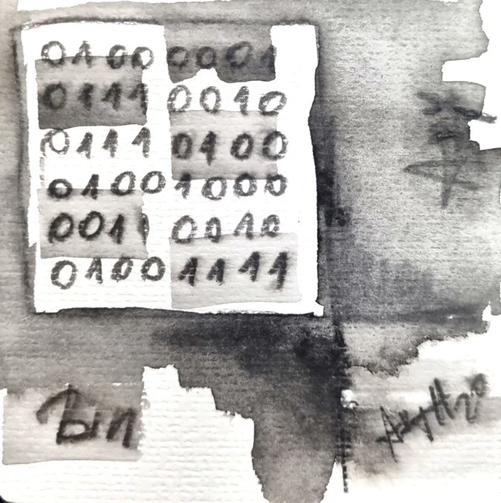 Click to view in high resolution Binary Dreams, Monochrome Data Symbols