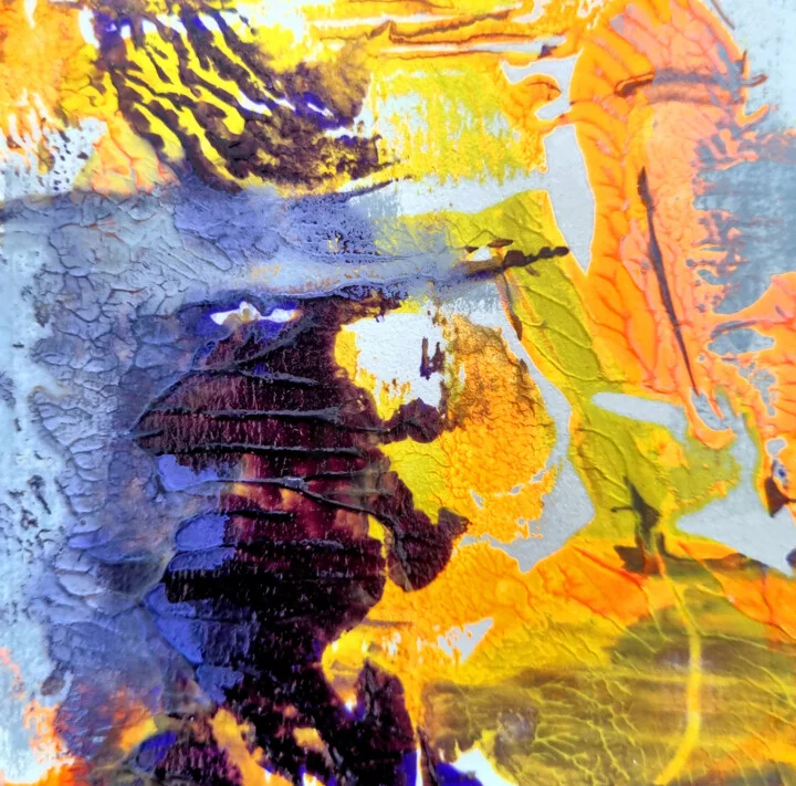 Click to view in high resolution Mystic Glow, Abstract in Yellow and Purple