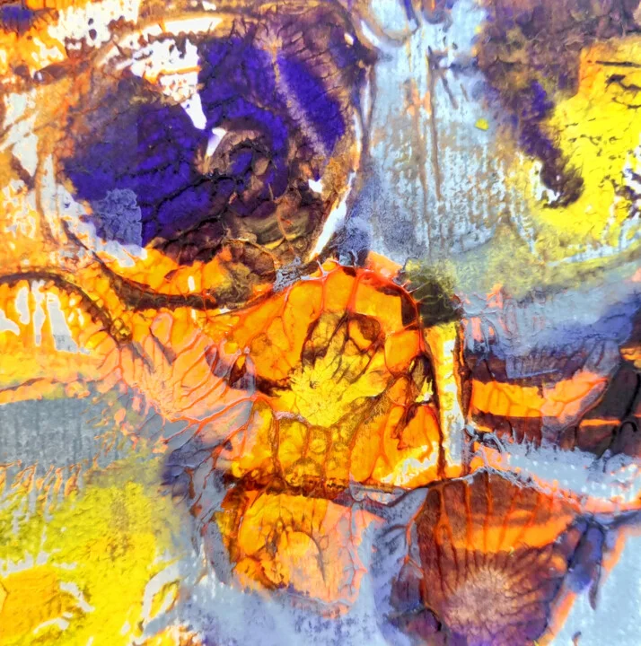 Click to view in high resolution Whirling Dreams, Abstract in Orange and Purple