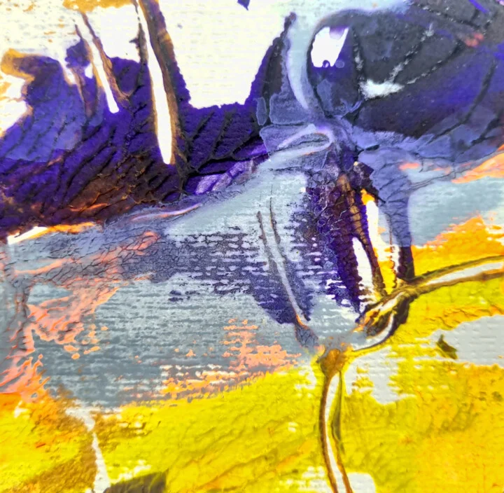 Click to view in high resolution Ethereal Waves, Abstract in Purple and Gold