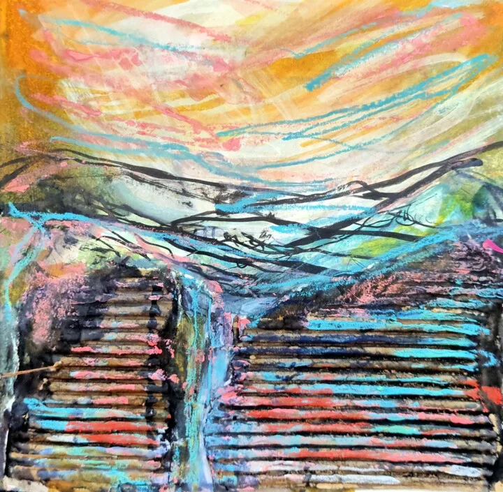 Click to view in high resolution Blue and Orange Rolling Hills