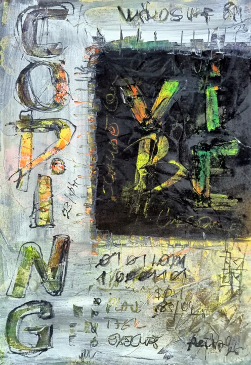 Click to view in high resolution Green and Black Code Inspired Art