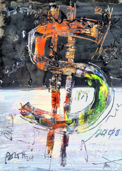 Click to view in high resolution Bold Orange Dollar Sign on Textured Paper