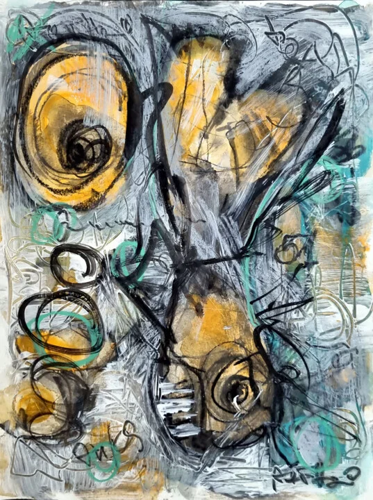 Click to view in high resolution Yellow and Black Ethereal Swirls