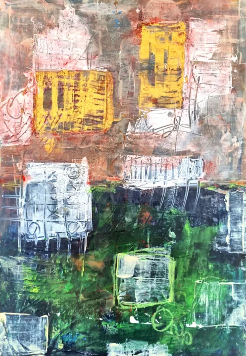 Click to view in high resolution Playful Yellow and Green Geometric Forms