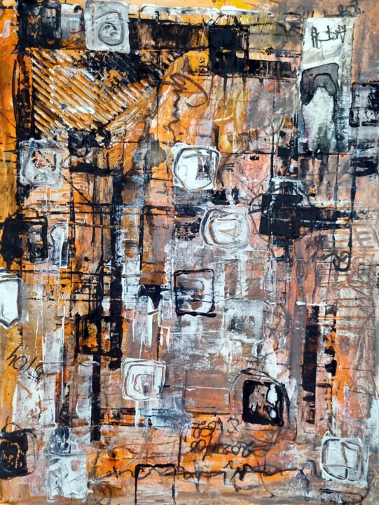 Click to view in high resolution Abstract Orange and Black Patterns