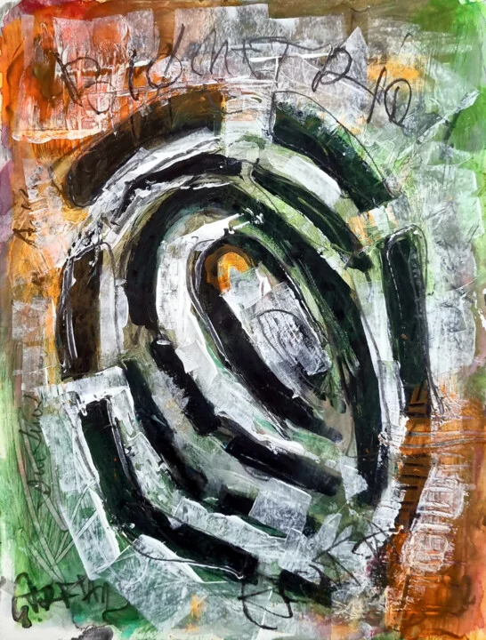 Click to view in high resolution Intricate Green and Black Spiral