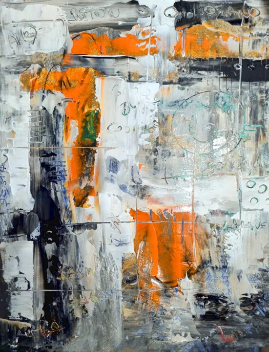 Click to view in high resolution Abstract Landscape in Orange and Teal