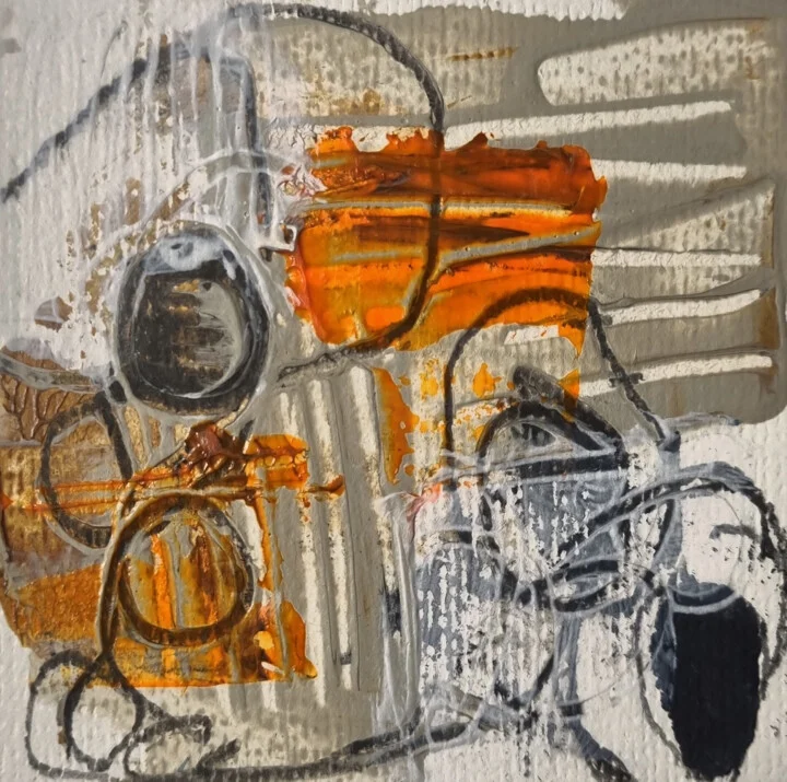 Click to view in high resolution Orange and Gray Abstract Urban Composition