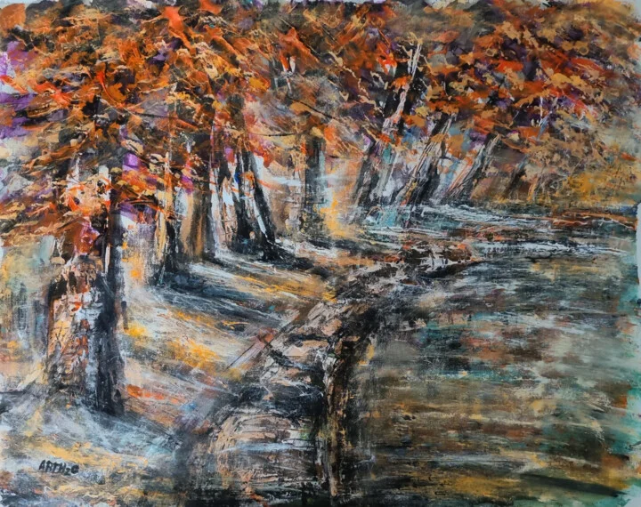 Click to view in high resolution Fiery Orange Path in Autumn Landscape