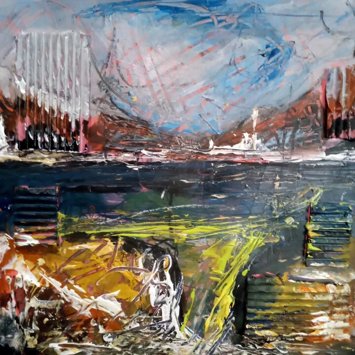 Click to view in high resolution Cerulean and Ochre Dynamic Landscape