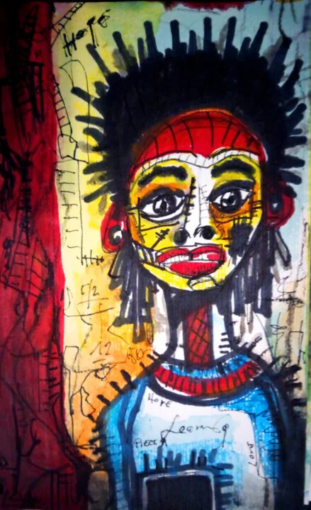 Click to view in high resolution Burnt Orange and Deep Blue Hopeful Portrait