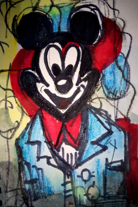 Click to view in high resolution Playful Red and Black Character Sketch