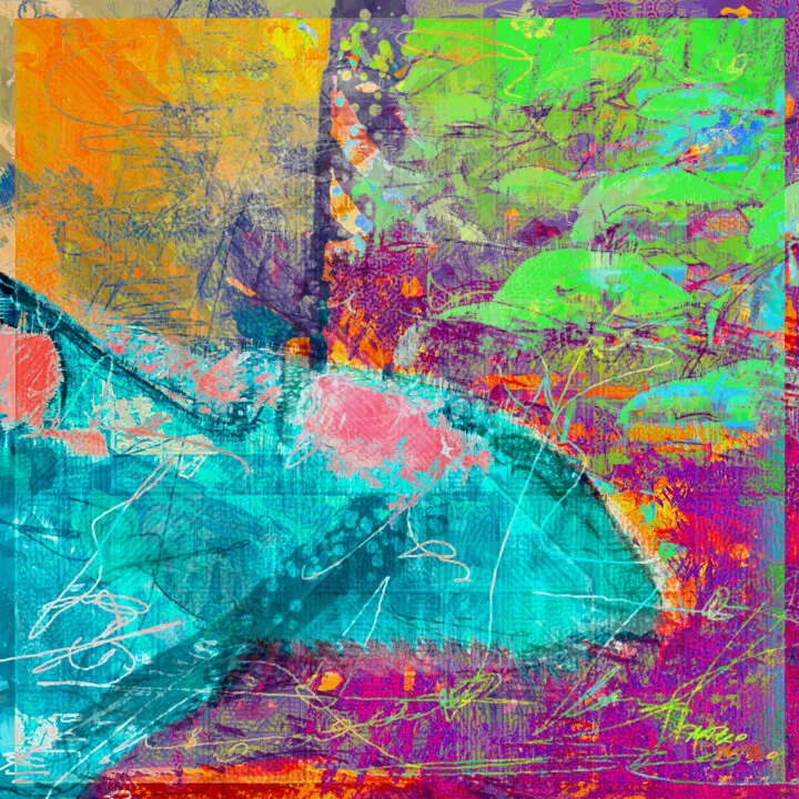 Click to view in high resolution Pink and Aquamarine Shark Digital Print