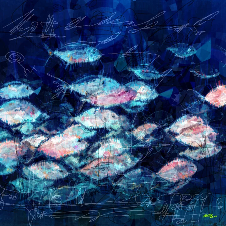 Click to view in high resolution Cerulean and Pink Fish Flow