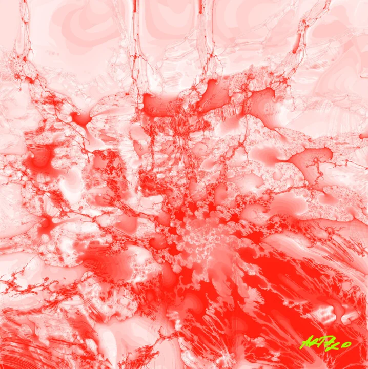 Click to view in high resolution Crimson and Coral Abstract Motion