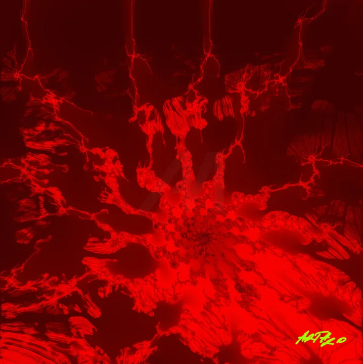 Click to view in high resolution Crimson Whirlwind Spider Digital Art