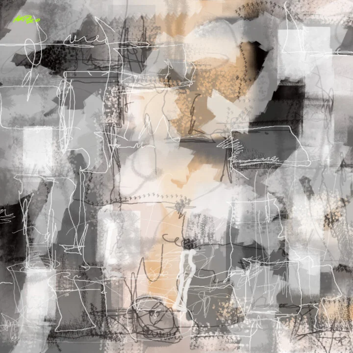 Click to view in high resolution Dynamic Gray and Beige Abstract