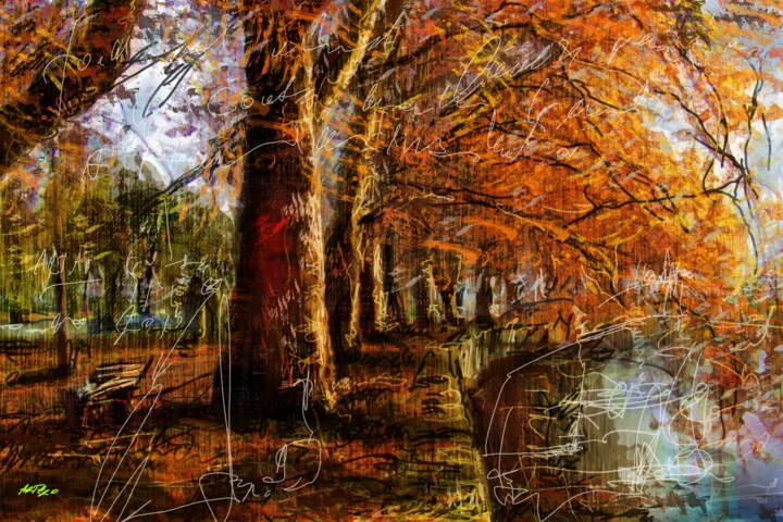 Click to view in high resolution Autumn Park Landscape in Warm Hues