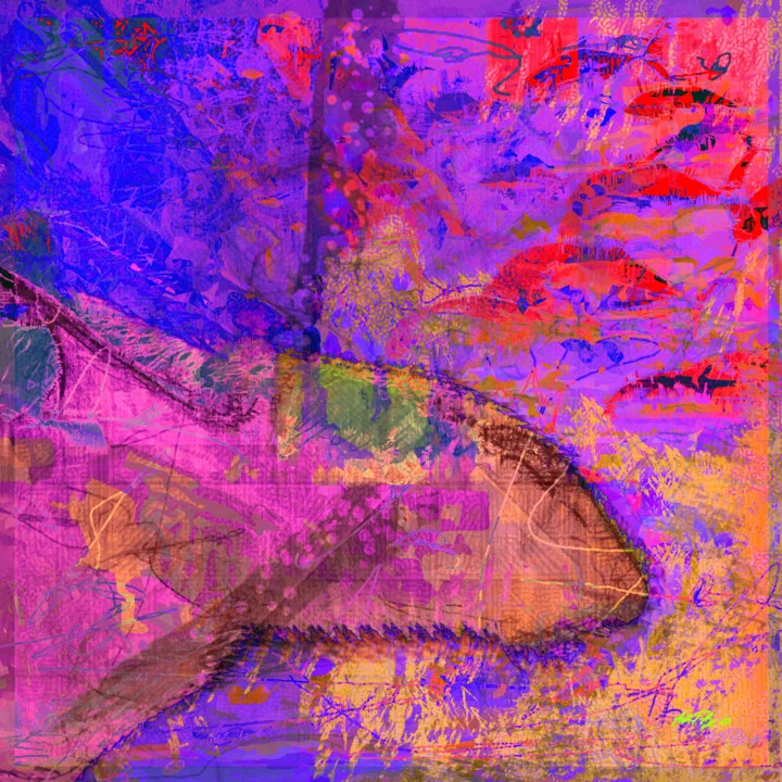 Click to view in high resolution Magenta Shark in a Vibrant Ocean