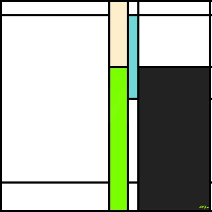 Click to view in high resolution Neon Green and Black Geometric Digital Art