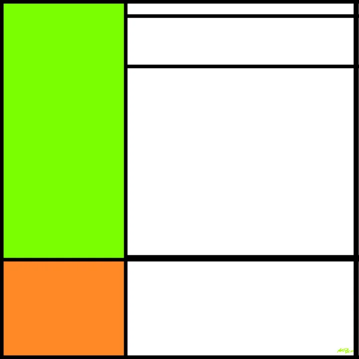 Click to view in high resolution Bold Neon Green and Orange Digital Composition