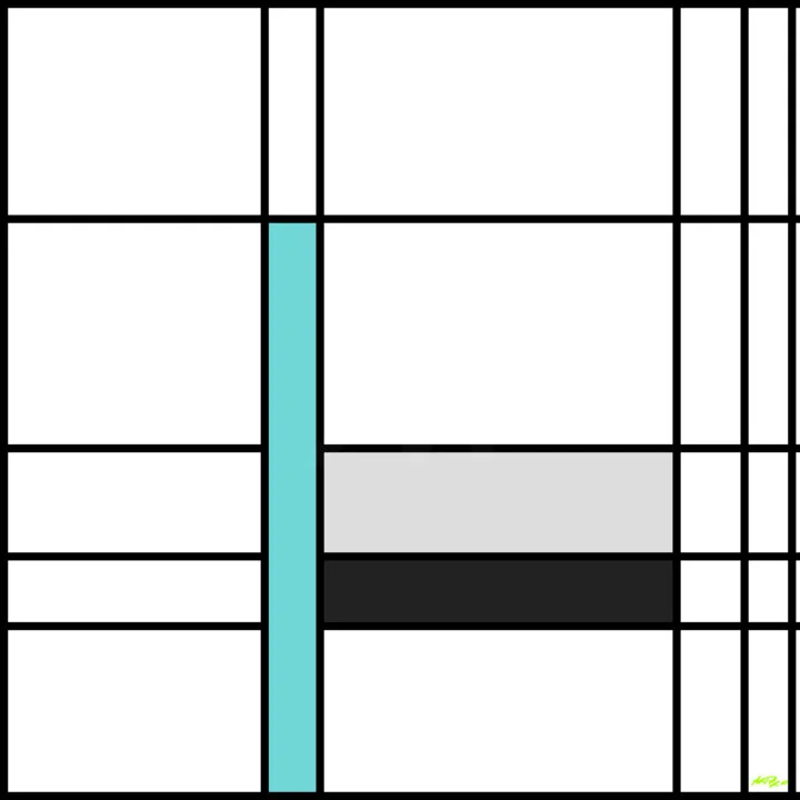 Click to view in high resolution Teal and Black Geometric Digital Art