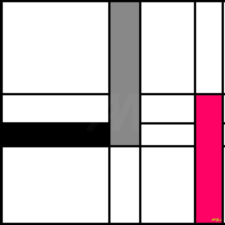 Click to view in high resolution Contemporary Pink and Black Digital Abstract