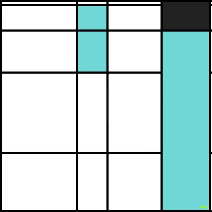 Click to view in high resolution Teal Geometric Blocks Digital Art