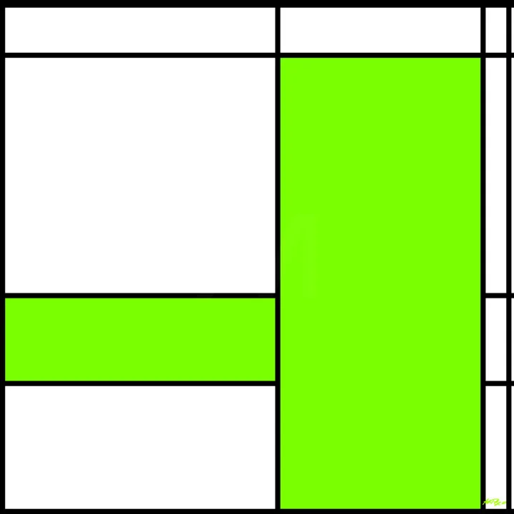 Click to view in high resolution Neon Green Urban Abstract on Digital Canvas